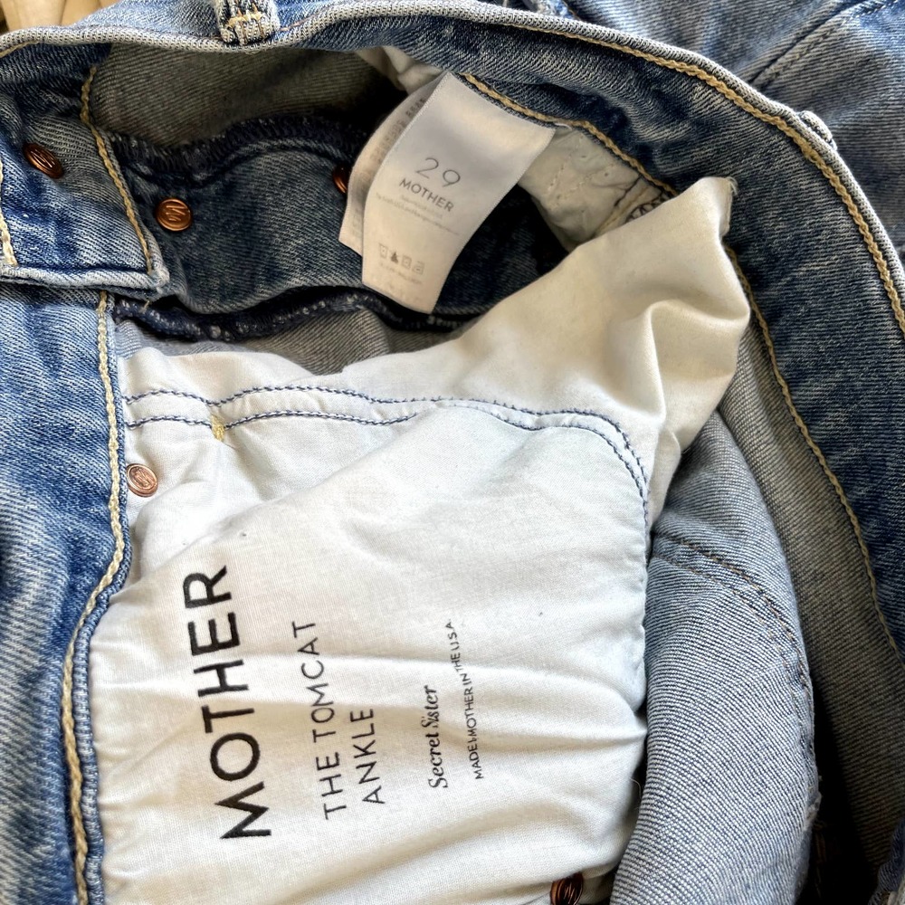 MOTHER Women's Straight Leg Jeans - Light Blue - Picture 16 of 16